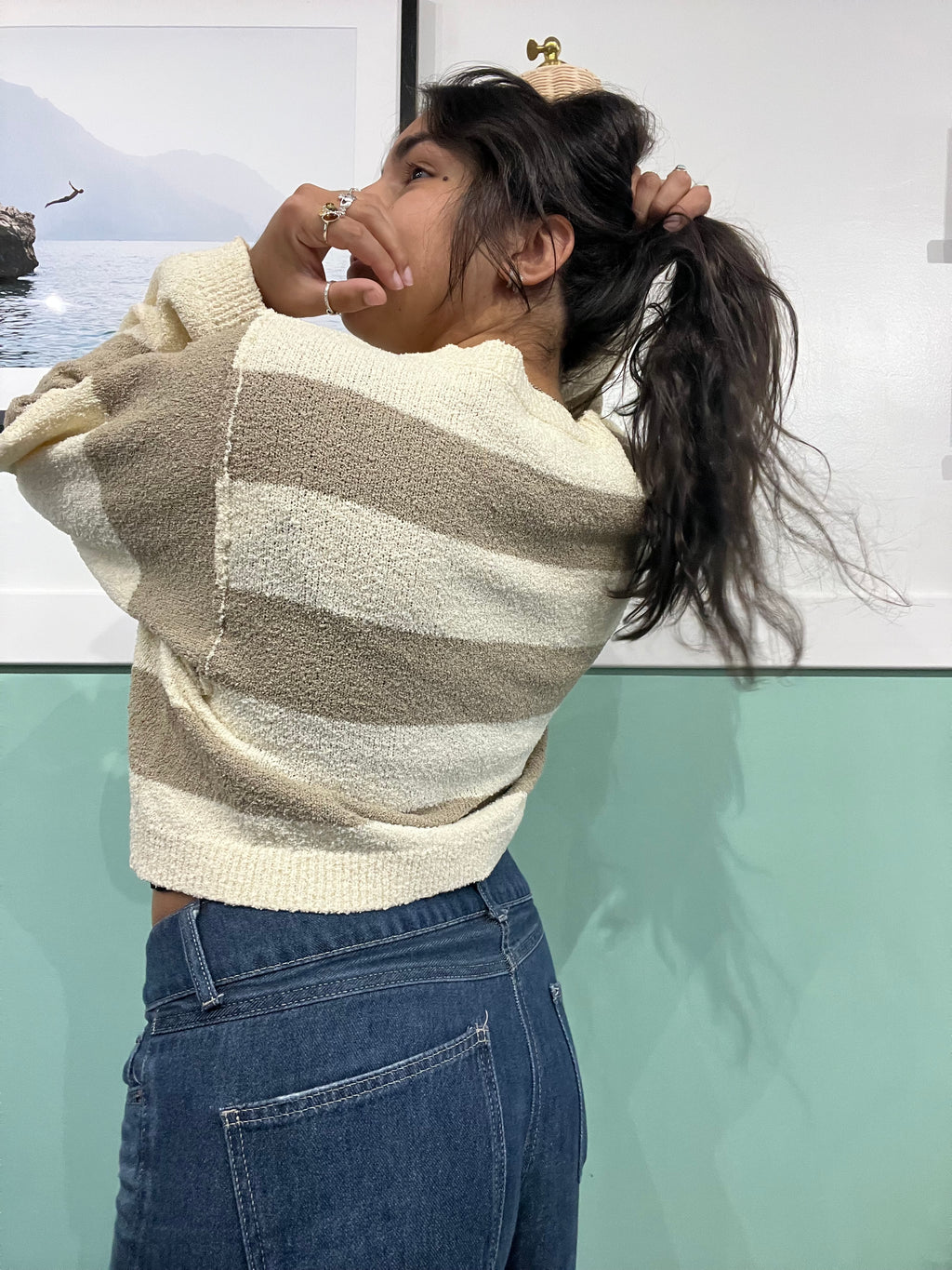 Stone Striped Sweater