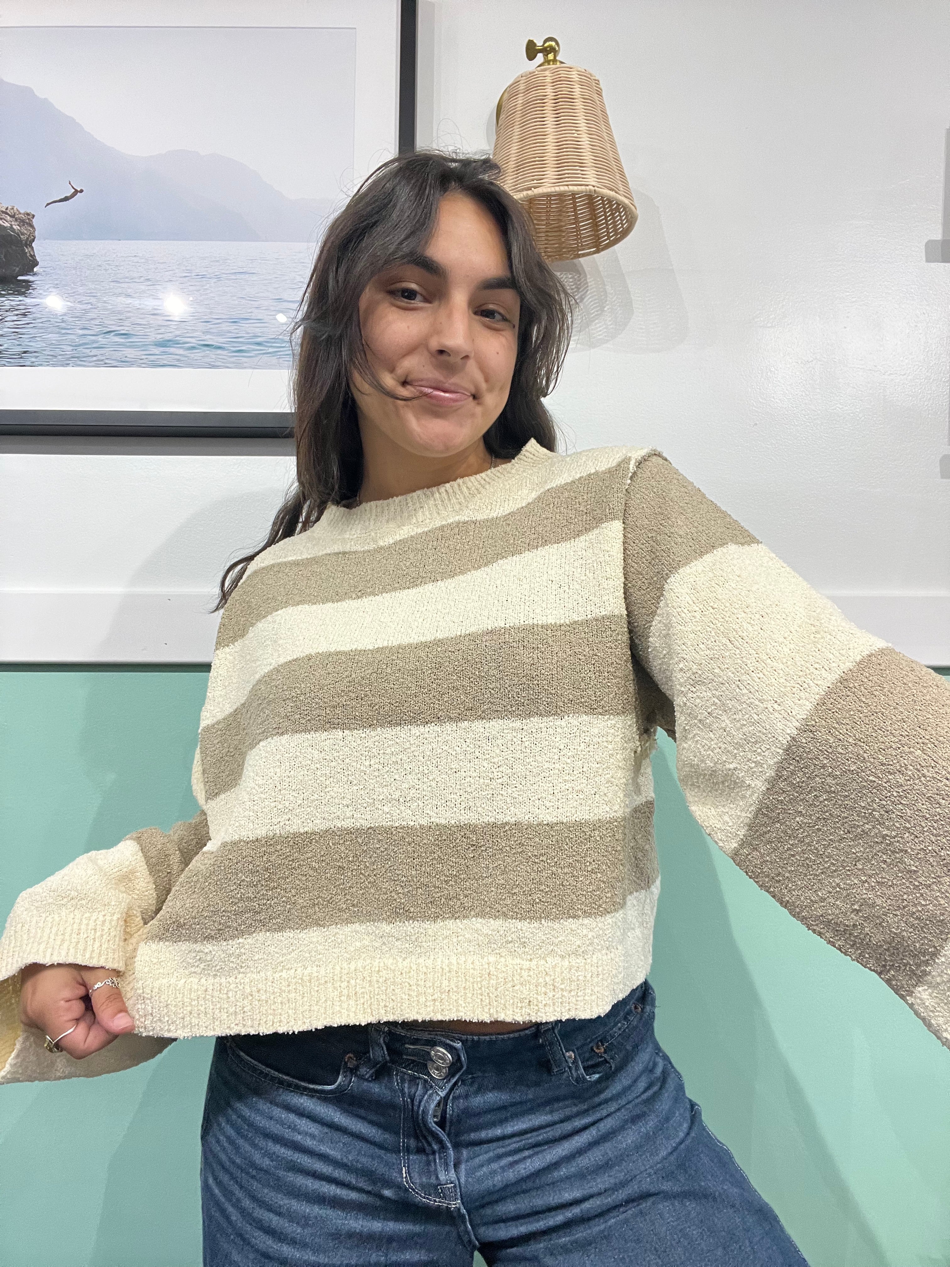 Stone Striped Sweater