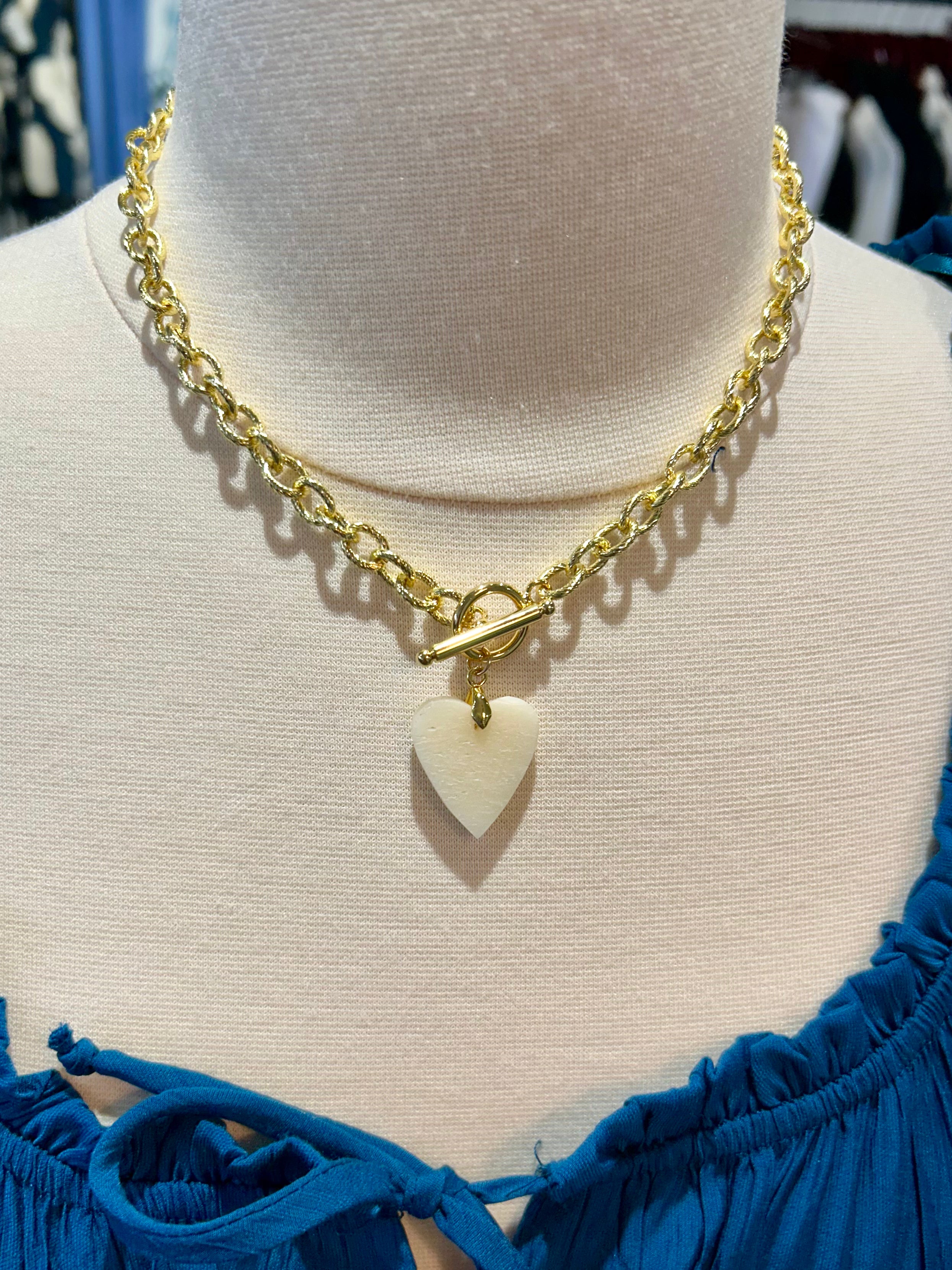 Bone Heart Necklace