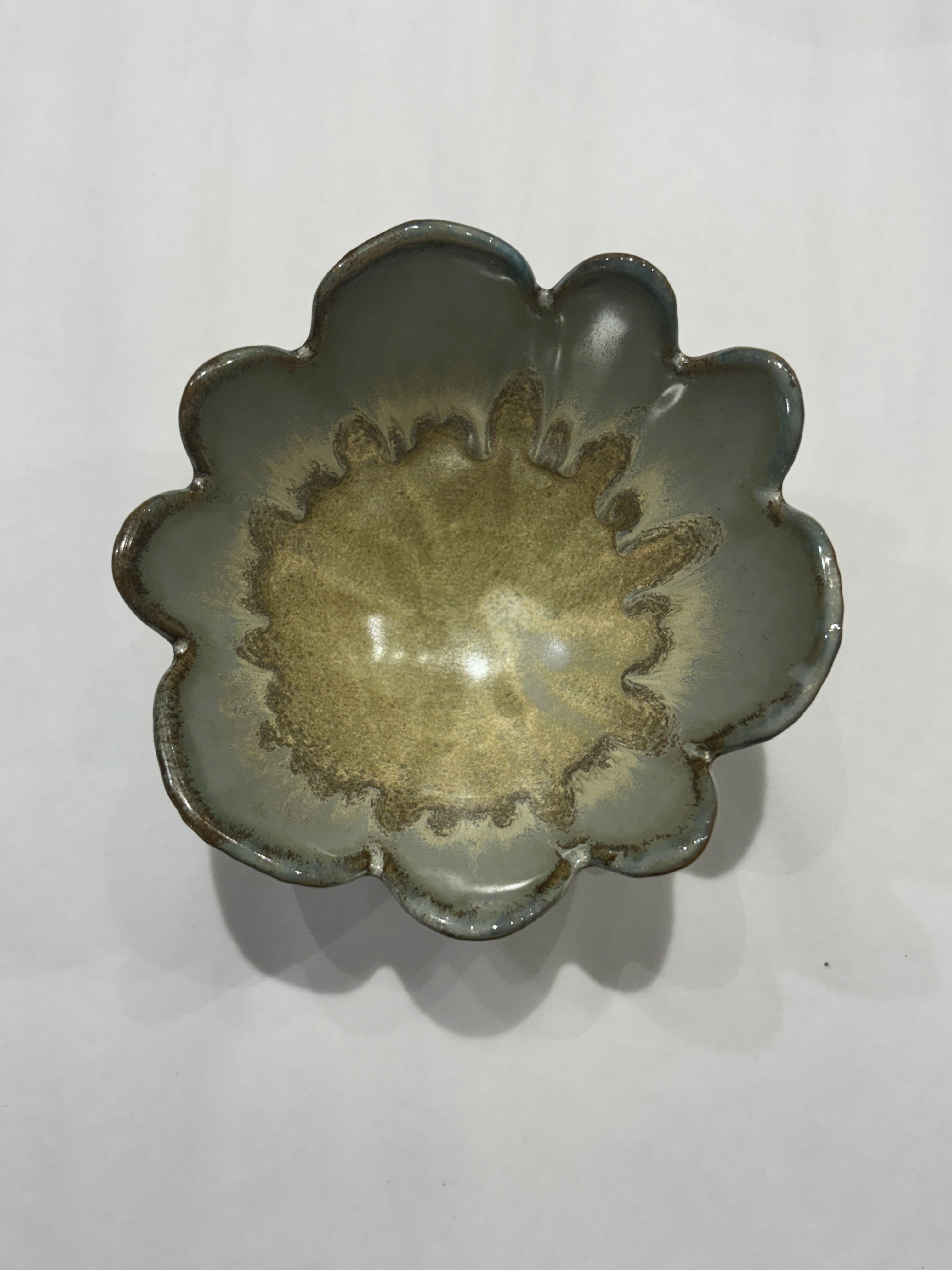 Porcelain Flower Bowl W/ Glaze