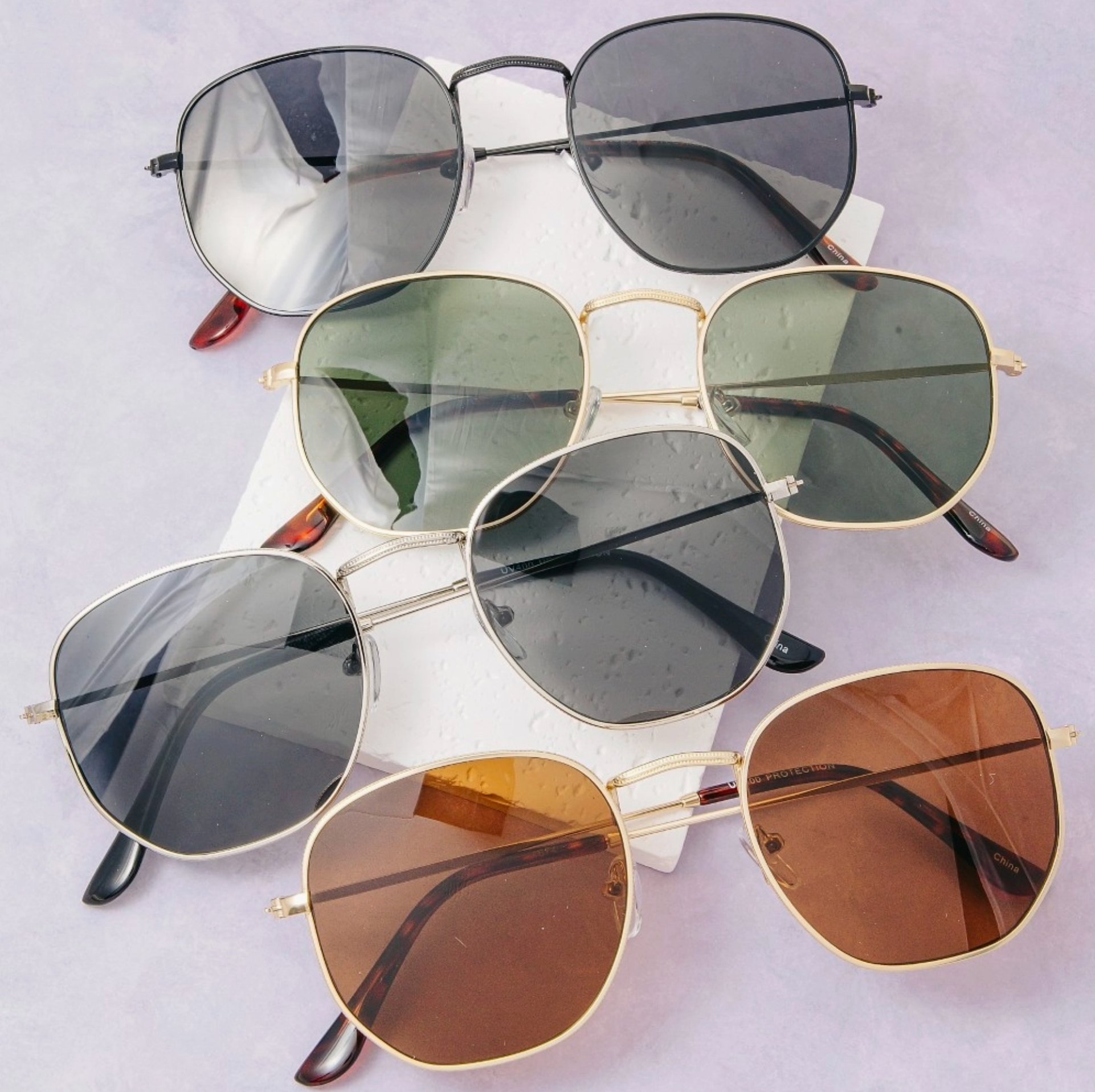 Thin Frame Metallic Sunglasses
